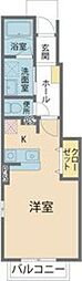 京王相模原線 稲城駅 徒歩3分の賃貸アパート 1階ワンルームの間取り
