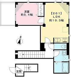 ソラーナ新宿 1LDKの間取図画像