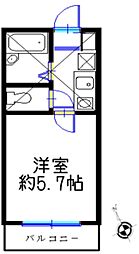 リーヴェルポート横浜上星川 1Kの間取図画像