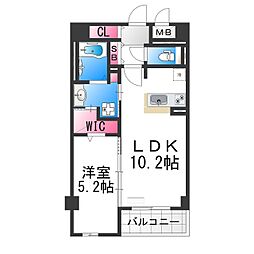 Pure Symphony(ピュア・シンフォニー) 1階1LDKの間取り