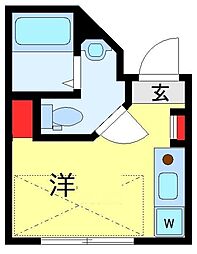 HJPLACESASAZUKA ワンルームの間取図画像
