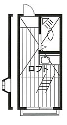 ライブコア東中野 1階ワンルームの間取り