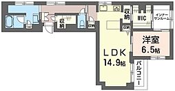 ヴィオラ・ボヌール 3階1LDKの間取り