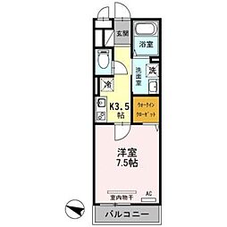 エントピア 1Kの間取図画像