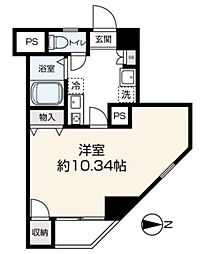 ダイロクキャッスル喜多 1Kの間取図画像