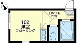 ユナイト小向リオデジャネイロ ワンルームの間取図画像