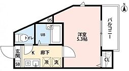 GRANBLUE王子 1階1Kの間取り