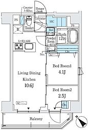 プライムブリス巣鴨 2LDKの間取図画像
