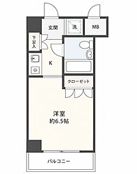 パーク・ノヴァ川崎 ワンルームの間取図画像