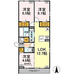 セレスティア西加平 3LDKの間取図画像