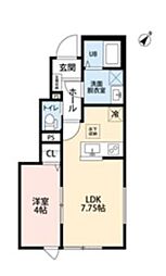 リーブルファイン相模原共和II 1LDKの間取図画像