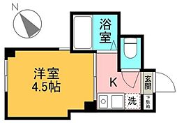 グレースアロー経堂 1Kの間取図画像