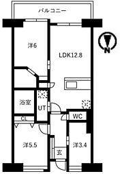 アクティ目黒駅前1号棟 3LDKの間取図画像