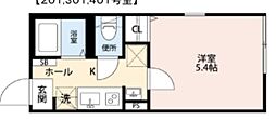 グランクオール久が原 1Kの間取図画像