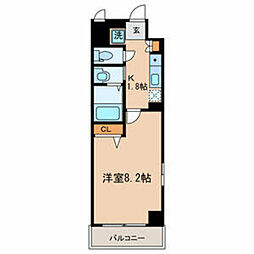 北斗ハイツ北館 1Kの間取図画像