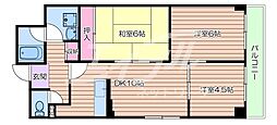 パークサイドマンション 4階3DKの間取り