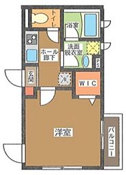 アコルド弥生 2階1Kの間取り
