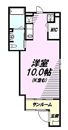 ＯＰＥＲＡ 1階ワンルームの間取り