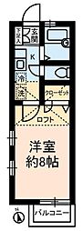ベルクハイム 1Kの間取図画像