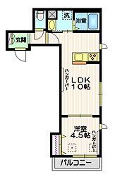 東京メトロ銀座線 青山一丁目駅 徒歩4分の賃貸マンション 2階1LDKの間取り