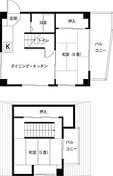 マンション・アクティーフ 3階2DKの間取り