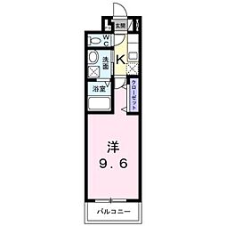 リオ 1Kの間取図画像