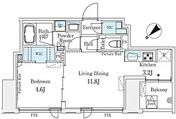 IS銀座レジデンス 4階1LDKの間取り