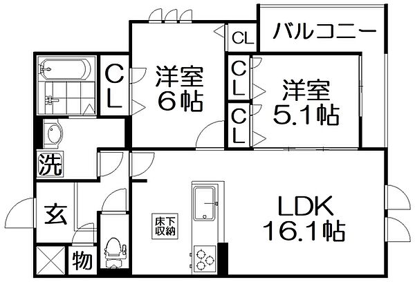 Arcobaleno 101｜大阪府枚方市伊加賀西町(賃貸アパート2LDK・1階・65.33㎡)の写真 その2