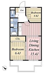 エトワール船堀 2LDKの間取図画像