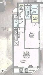 アイルプレミアム西新宿 4階1LDKの間取り
