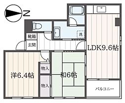 ハウスアメニティ 2階2LDKの間取り