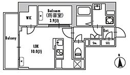 グランパセオ上野御徒町 7階1LDKの間取り