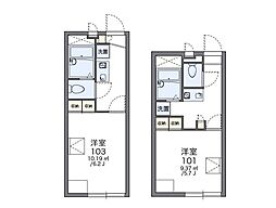 レオパレスオアシス 1階1Kの間取り