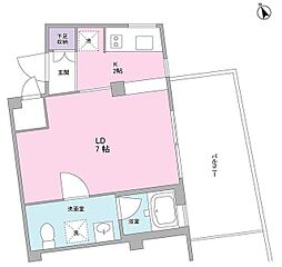 ソヨカゼテラス永福町 1Kの間取図画像