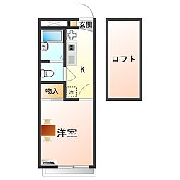 レオパレスネイバーズS 1Kの間取図画像