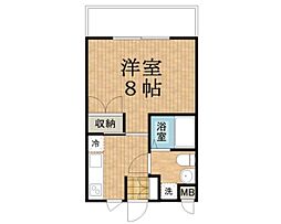 ロイヤルメゾン 1階1Kの間取り