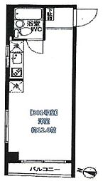 コーポ寺前 3階ワンルームの間取り