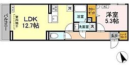 中野区鷺宮3丁目ＰＪ 2階1LDKの間取り