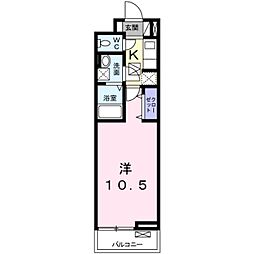 サウスレジデンスビッグバード 1Kの間取図画像