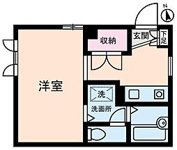 カーサ山王 ワンルームの間取図画像