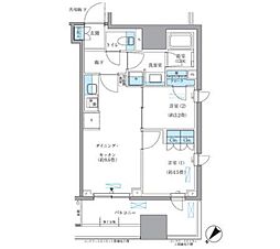 パークアクシス東日本橋 8階2DKの間取り