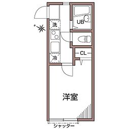 グランエッグス 1階1Kの間取り