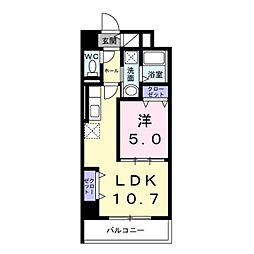 ウィングコート天王寺 1LDKの間取図画像