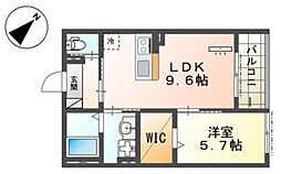所沢市緑町4丁目アパート 1LDKの間取図画像