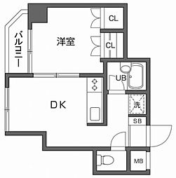 日暮里サンライズマンション 1DKの間取図画像
