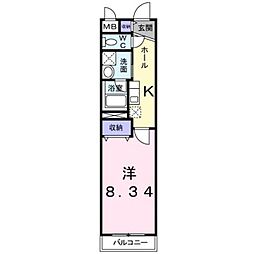 プリマヴェーラ大倉山 1Kの間取図画像