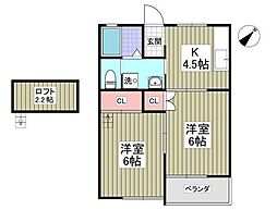 フローレンス増尾 2Kの間取図画像