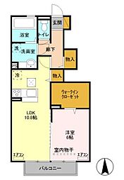 ラカスタン 1LDKの間取図画像