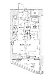 京急本線 大森町駅 徒歩9分の賃貸マンション 4階1Kの間取り