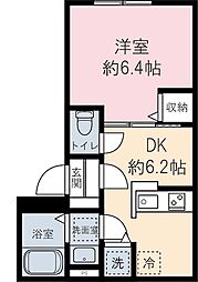 Reve Yayoi 3階1DKの間取り